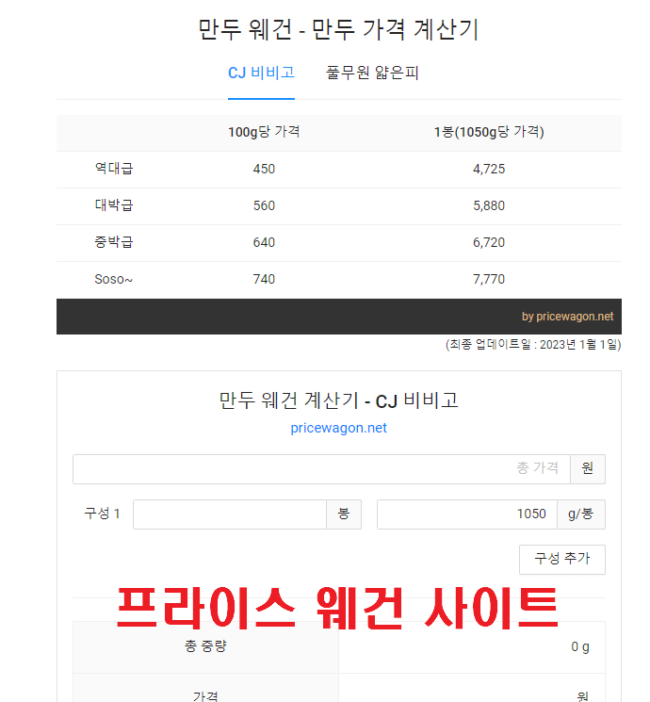 프라이스 웨건 사이트 소개