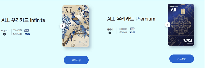 아코르 우리카드 2개 간단 리뷰